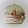Glaskugel 100 mm Winterlandschaft mit Barockkirche, zum hängen