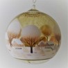 Glaskugel 140 mm Winterlandschaft mit Barockkirche, zum hängen