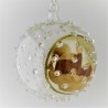 Glaskugel 100 mm Winterlandschaft Goldrand  mit Barockkirche, zum hängen