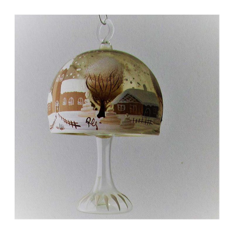 Glas Pilz 090 mm Winterlandschaft mit Spitzkelche, zum hängen