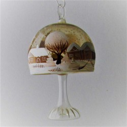 Glas Pilz 090 mm Winterlandschaft mit Spitzkelche, zum hängen