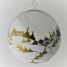 Glaskugel 120 mm Winterlandschaft mit Barockkirche, zum hängen