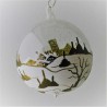 Glaskugel 080 mm Winterlandschaft mit Barockkirche, zum hängen