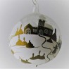 Glaskugel 080 mm Winterlandschaft mit Barockkirche, zum hängen