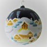 Glaskugel 100 mm Winterlandschaft mit Barockkirche, zum hängen