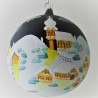 Glaskugel 120 mm Winterlandschaft mit Barockkirche, zum hängen