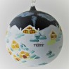 Glaskugel 120 mm Winterlandschaft mit Barockkirche, zum hängen