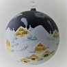 Glaskugel 140 mm Winterlandschaft mit Barockkirche, zum hängen