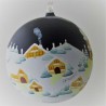 Glaskugel 140 mm Winterlandschaft mit Barockkirche, zum hängen
