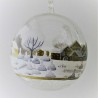 Glaskugel 120 mm Winterlandschaft, zum hängen