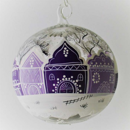 Glaskugel 120 mm Winterlandschaft mit Barockkirche, zum hängen