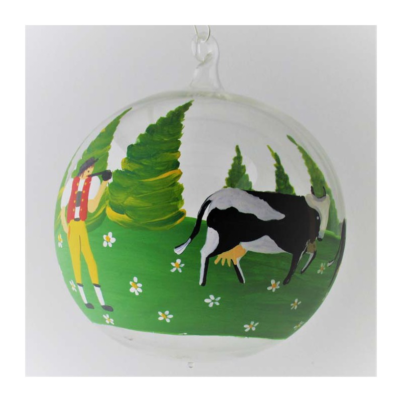 Glaskugel 120 mm Schweizer Bauer zum hängen