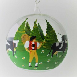 Glaskugel 120 mm Schweizer Bauer zum hängen