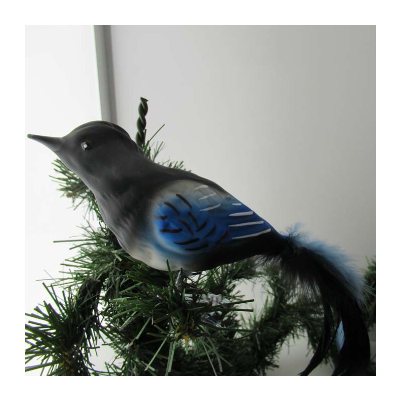 Glasvogel, Elster mit Naturfedern
