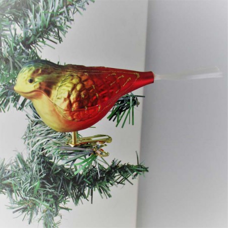 Glasvogel dicker Vogel, Rot matt  mit Glasfaser Schwanz