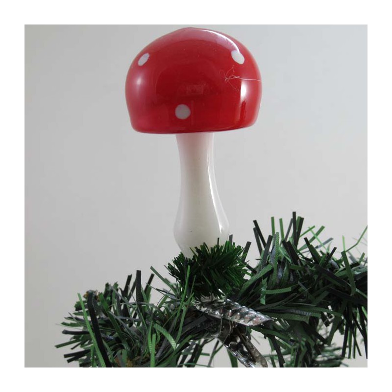 Glas Pilz auf Clip, freigeblasen,
