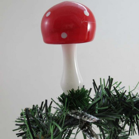 Glas Pilz auf Clip, freigeblasen,