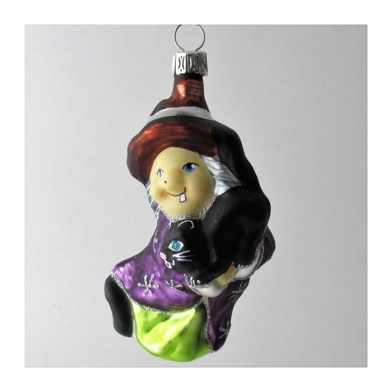 Glas Hexe Handbemalt