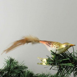 Glasvogel, mini-Feldlerche, mit Naturfedern