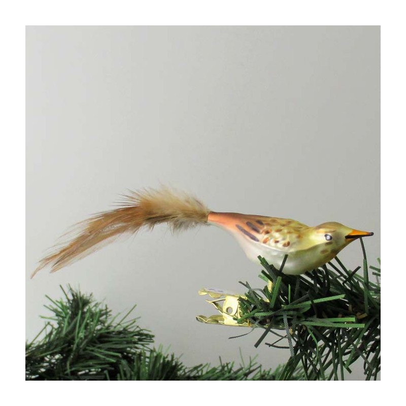 Glasvogel, mini-Feldlerche, mit Naturfedern
