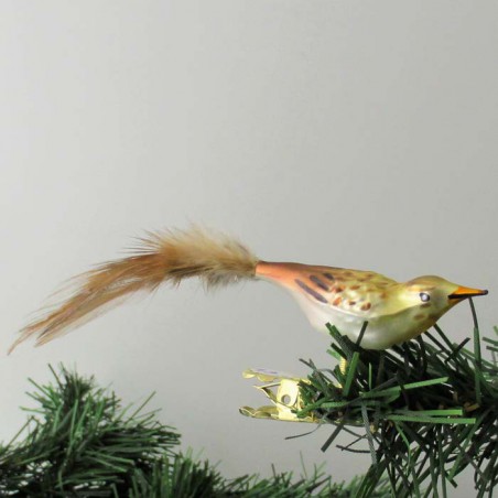 Glasvogel, mini-Feldlerche, mit Naturfedern