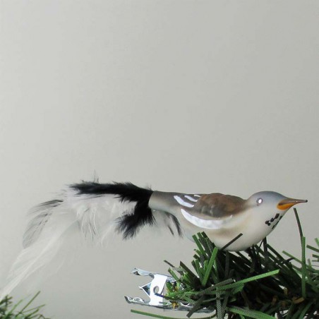 Glasvogel, mini-Schneefink, mit Naturfedern