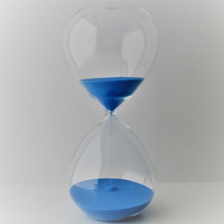 Glas-Sanduhr 60 Min. 24cm Hellblau, Glas Sand blau
