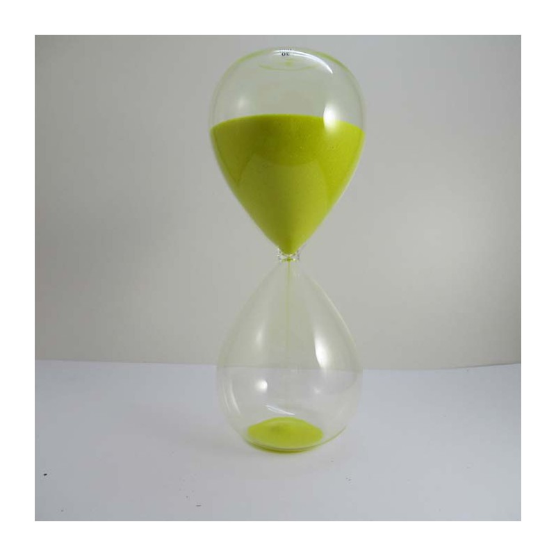 Glas-Sanduhr 60 Min. 25cm Gelb, Glas Sand