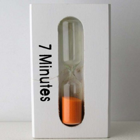 Sanduhr 3-5-7 Min. 10 cm  Dreieckige Holzgestell  weiss