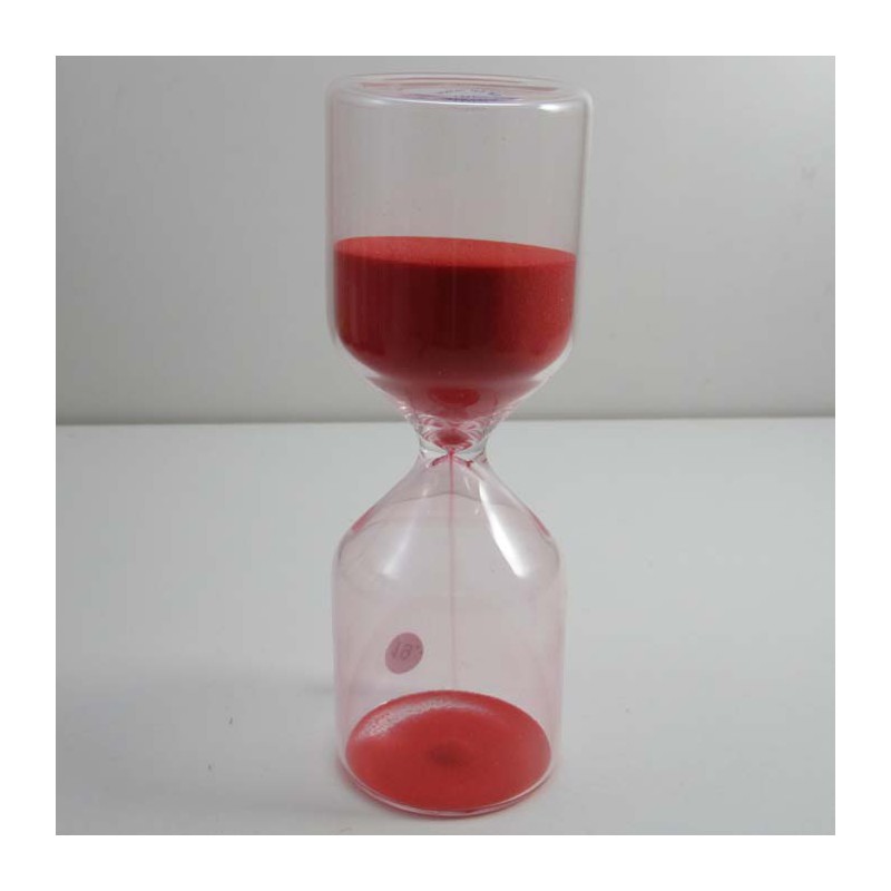 Glassanduhr 30 Min. 14 cm Rot, Zylinderform