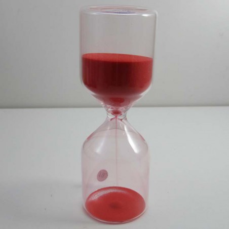 Glassanduhr 30 Min. 14 cm Rot, Zylinderform