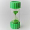Sanduhr 3 Min. 10 cm Hellgrün, Glas aussen Kunststoff rund