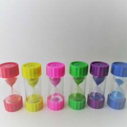 Sanduhr 3 Min. 10 cm Hellgrün, Glas aussen Kunststoff rund