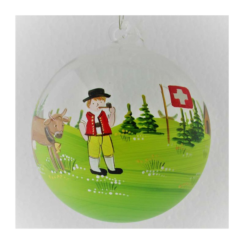 Glaskugel 080mm Kugel Appenzeller zum hängen