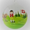 Glaskugel 080mm Kugel Appenzeller zum hängen