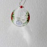 Glas Vogl 60/120 mm  Weihnachtsstern klar weisse Feder mit Feder zum haengen