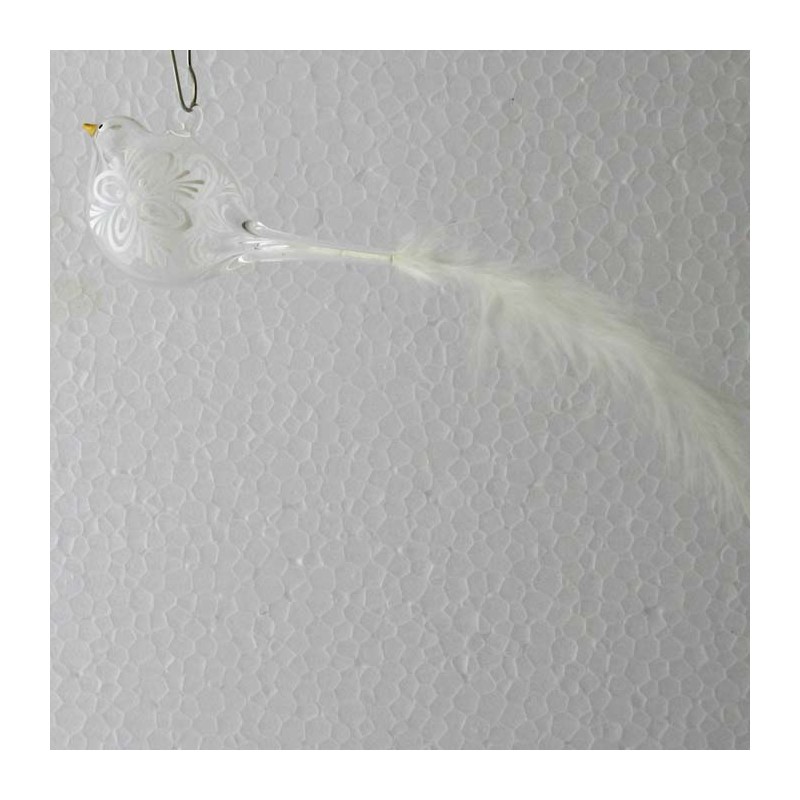 Glas Vogl 60/120 mm  klar weiss mit Feder zum hängen