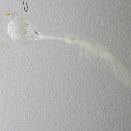 Glas Vogl 60/120 mm  klar weiss mit Feder zum hängen