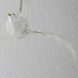 Glas Vogl 60/120 mm  klar weiss mit Feder zum hängen