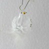 Glas Vogl 60/120 mm  klar weiss mit Feder zum hängen