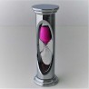 Sanduhr 3 min. 8.5 cm Rosa, zylindrisch im Metallgestell versilbert