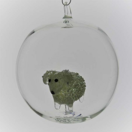 Glaskugel 80 mm Schaff innen Mundgeblasen zum hängen