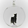 Glaskugel 80mm Wolf innen Mundgeblasen zum hängen