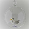Glaskugel 80 mm Ente innen Mundgeblasen zum hängen