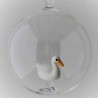 Glaskugel 80 mm Ente innen Mundgeblasen zum hängen