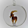 Glaskugel 80mm Steinbock innen Mundgeblasen zum hängen