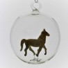 Glaskugel 80 mm Pferd innen Mundgeblasen zum hängen