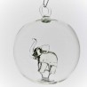 Glaskugel 65 mm Elefant innen Mundgeblasen zum hängen Glaskugel 65 mm Elefant innen Mundgeblasen zum hängen
