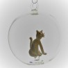 Glaskugel 80 mm Katze innen Mundgeblasen zum hängen