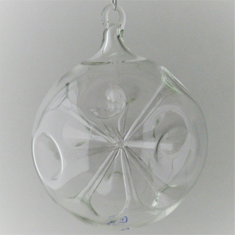 Glas Einstichkugel 120 mm klar zum hängen